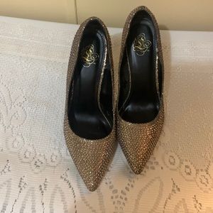 Gold beaded High Heels